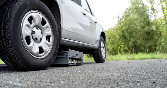 Shark Spike underneath car ready to deply