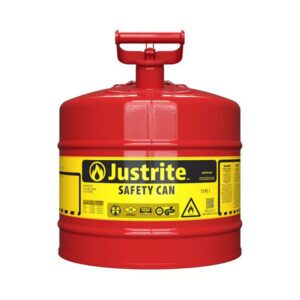Justrite 5 Gallon Type 1 Steel Safety Can for Flammables front view