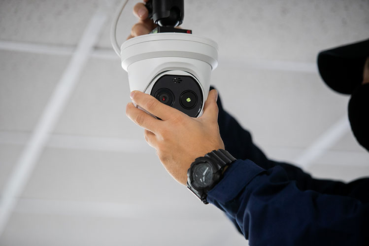 Security Camera being installed