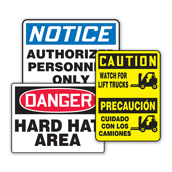 Accuform NMC worker safety sign collage