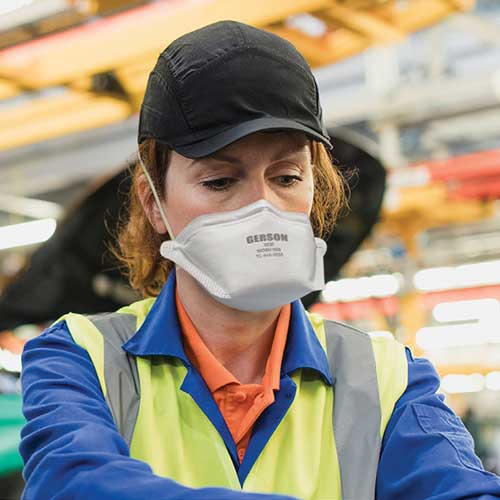Woman wearing N95 Face Mask