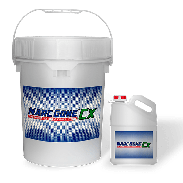 Narc Gone CX Cannabis destruction Bucket and Gallon