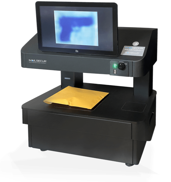 MailSecur scanning piece of mail showing a weapon inside the mailed package.