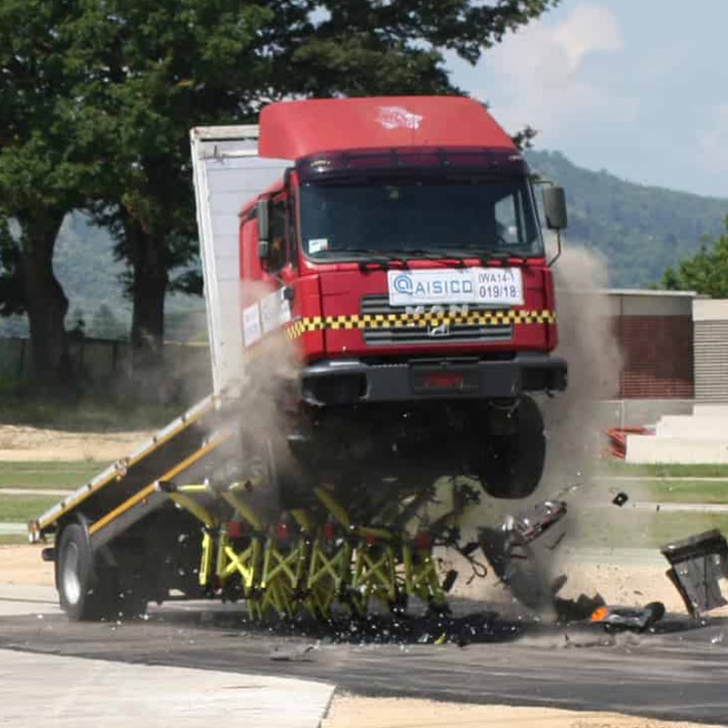 MVB3X Modular Vehicle Barrier stopping a vehicle in action