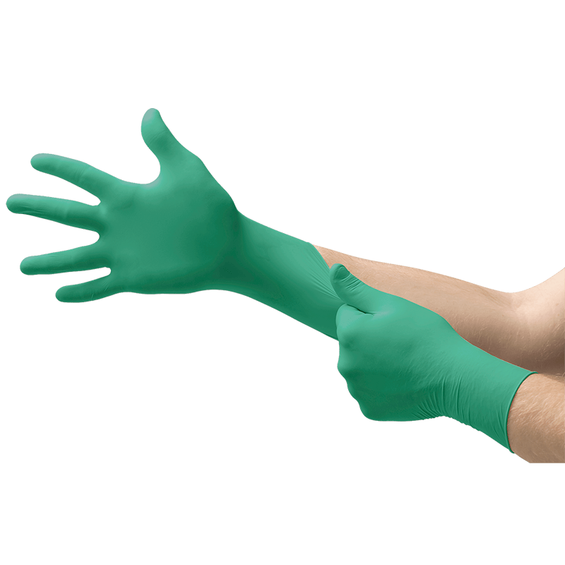 Ansell TouchNTuff Gloves being placed on hands