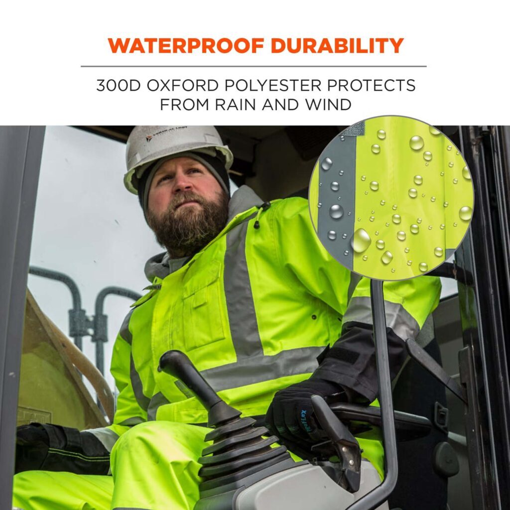 GloWear Hi-Viz Rain Jacket waterproof info
