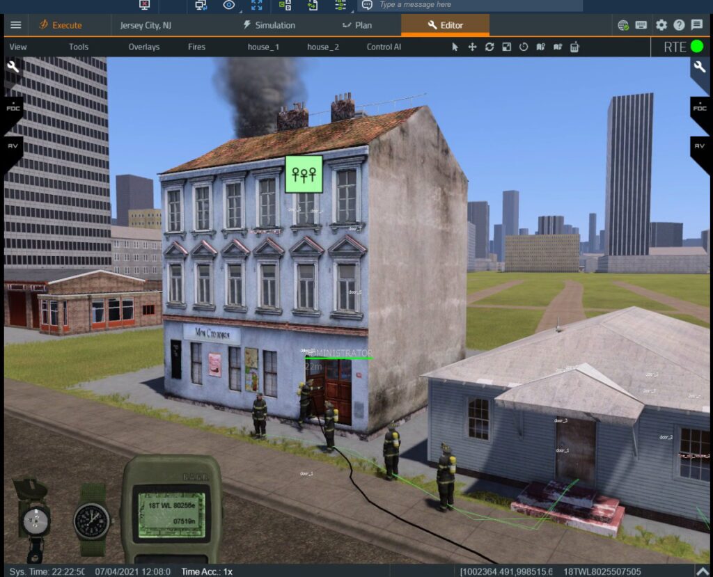 Firefighting Simulation of house fire