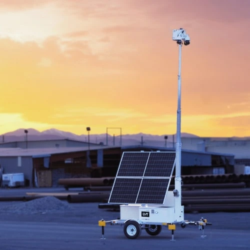 LiveVew Technologies Mobile Security Unit monitoring warehouse parking lot