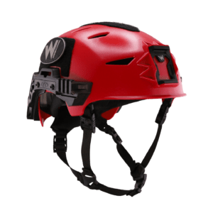 Team Wendy EXFIL Rescuer Helmet Red angle view