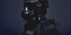 Avon Protection FM54 mask on police officer