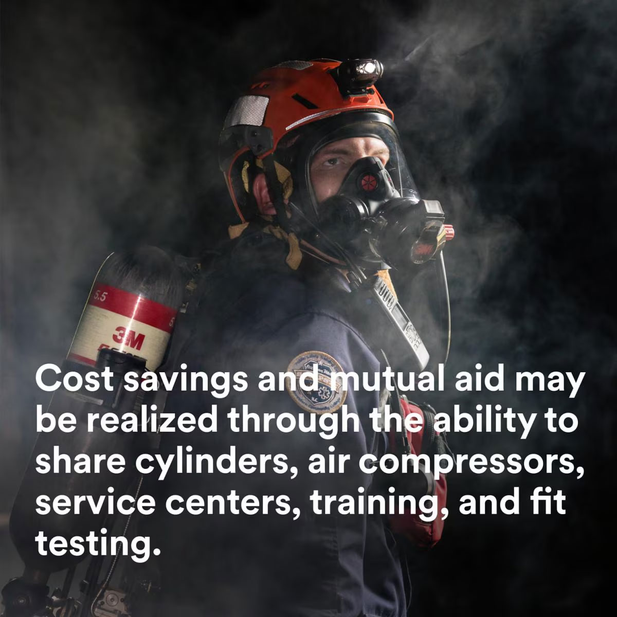 Man wearing the 3M Scott X3-21 Pro SCBA Airpak