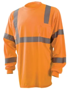Long Sleeve Wicking T-Shirt Orange Front View