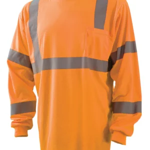 Long Sleeve Wicking T-Shirt Orange Front View