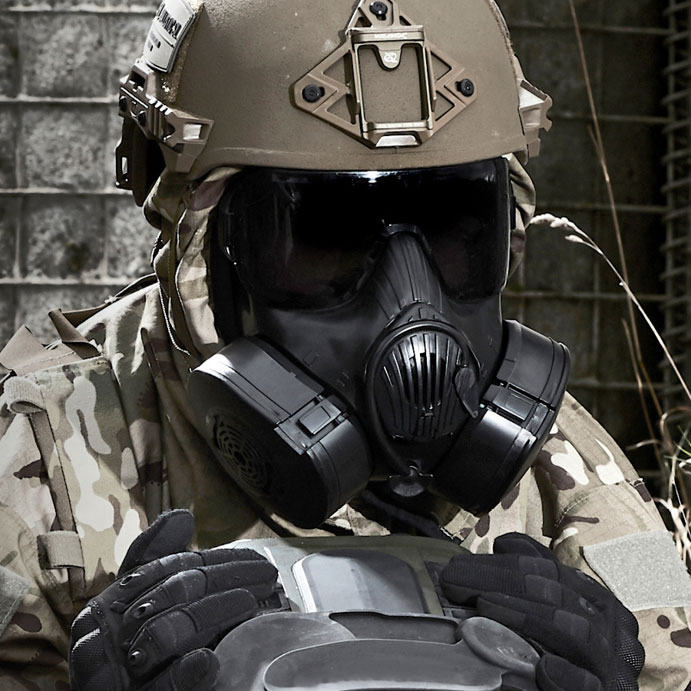 Avon Protection FM50 Gas Mask on a military soldier