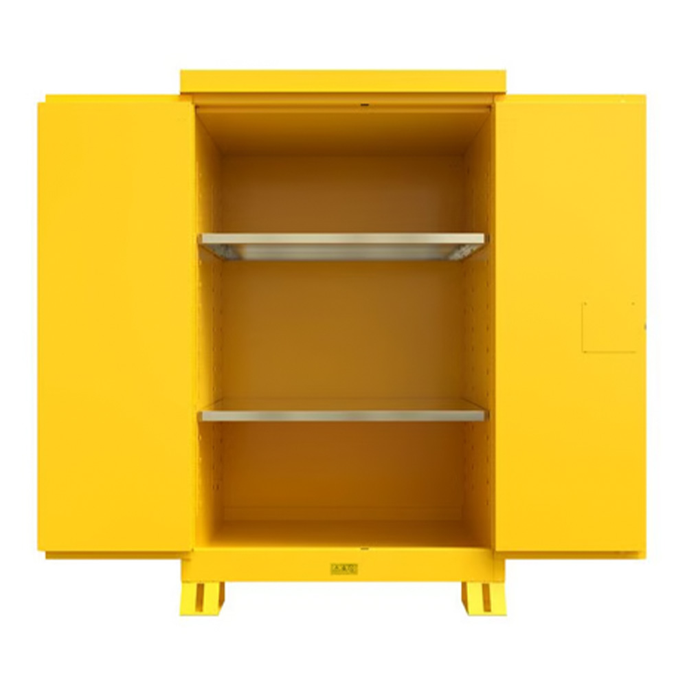 Justrite 90 Gallon Outdoor Flammable Storage Cabinet Open Front View