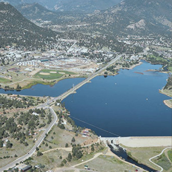 Birdseye view of a Dam