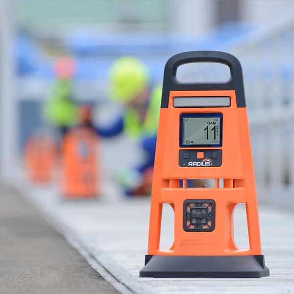 Industrial Scientific Radius BZ1 Area Monitor on sidewalk