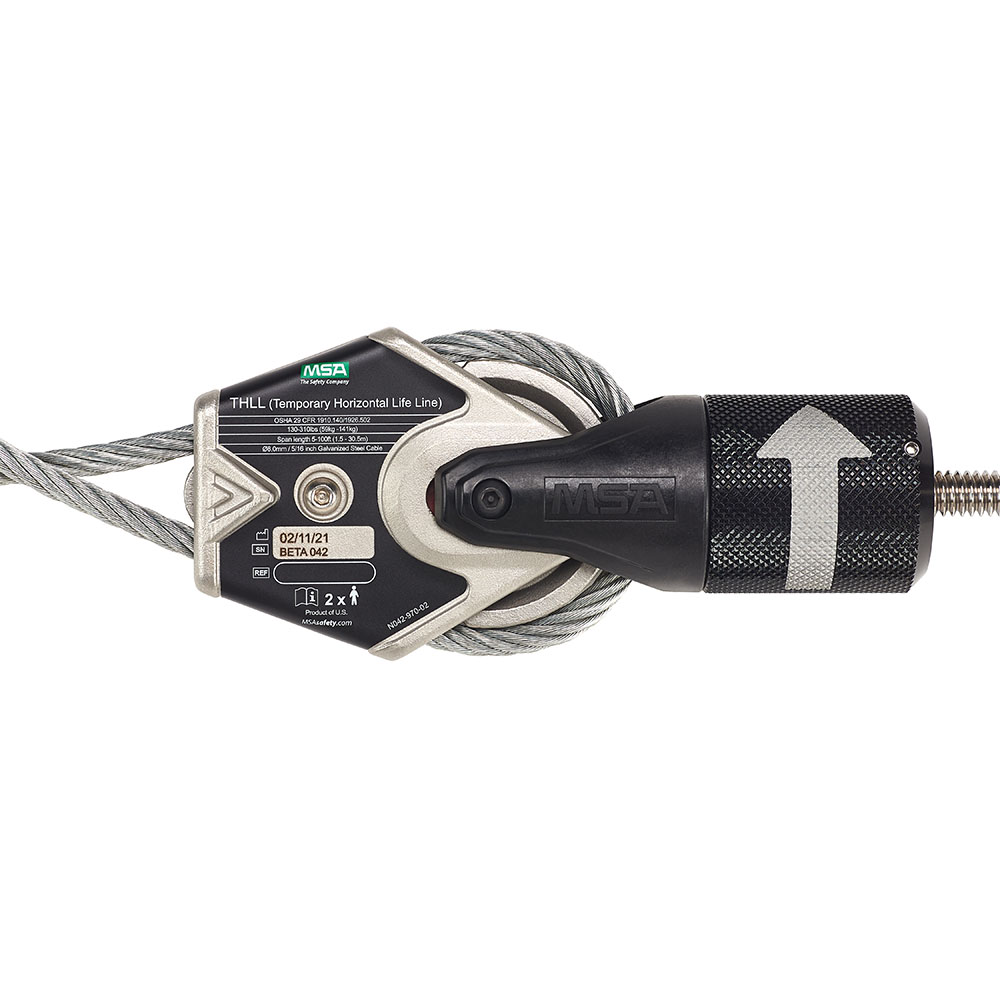 MSA Cable Temporary Horizontal Lifeline mechanism close up