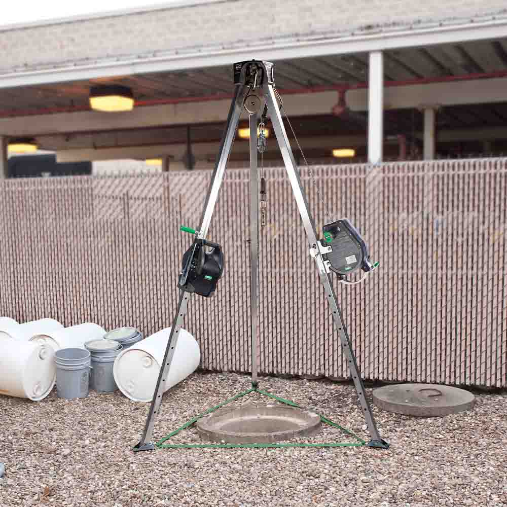 MSA Confined Space Entry Kit setup over a manhole