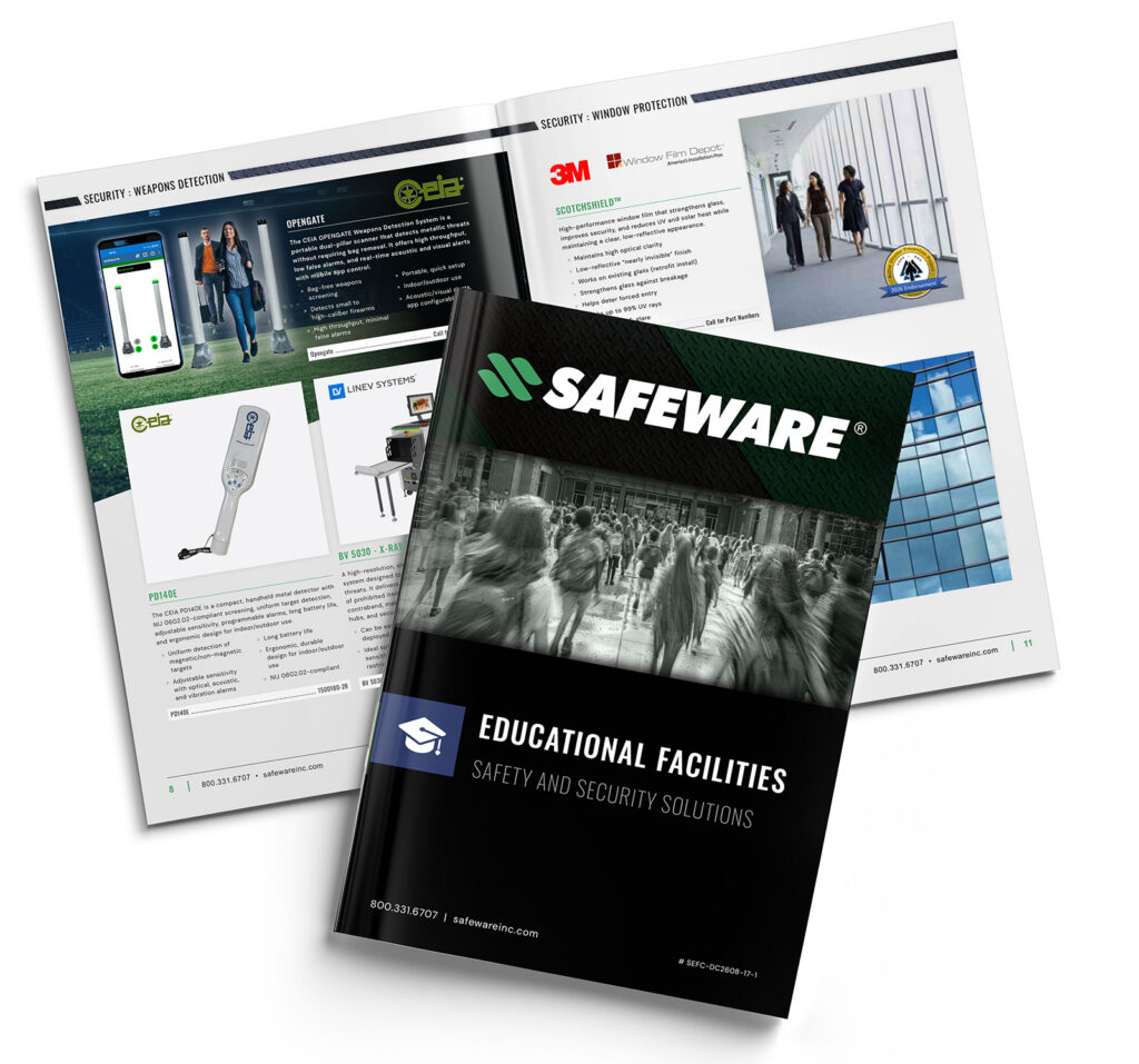 Mockup of the Safeware Education Safety and Security Catalog.