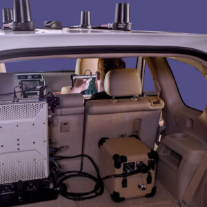 D-Fend system set up inside a law enforcement vehicle